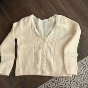 Sezane Maryam Cardigan Écru. - Size L